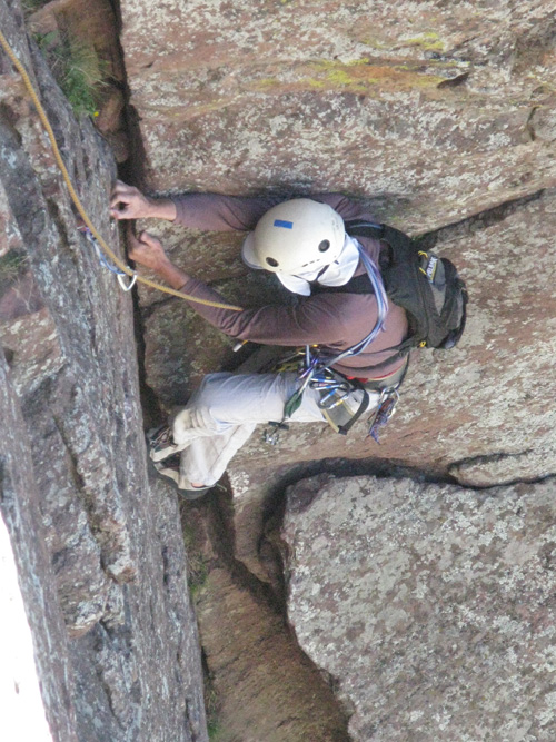 Daniel climbing at Eldorado Canyon, Boulder, Colorado in 2010